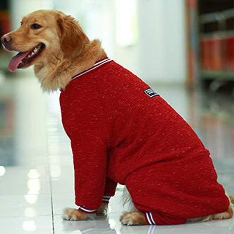 [Australia] - FLAdorepet Large Dog Clothes Jumpsuit, Full Coverage Pajamas,Dog Onesies Shirt,Replace Medical Cone,Contains Shedding of Dog Hair 38 Red 