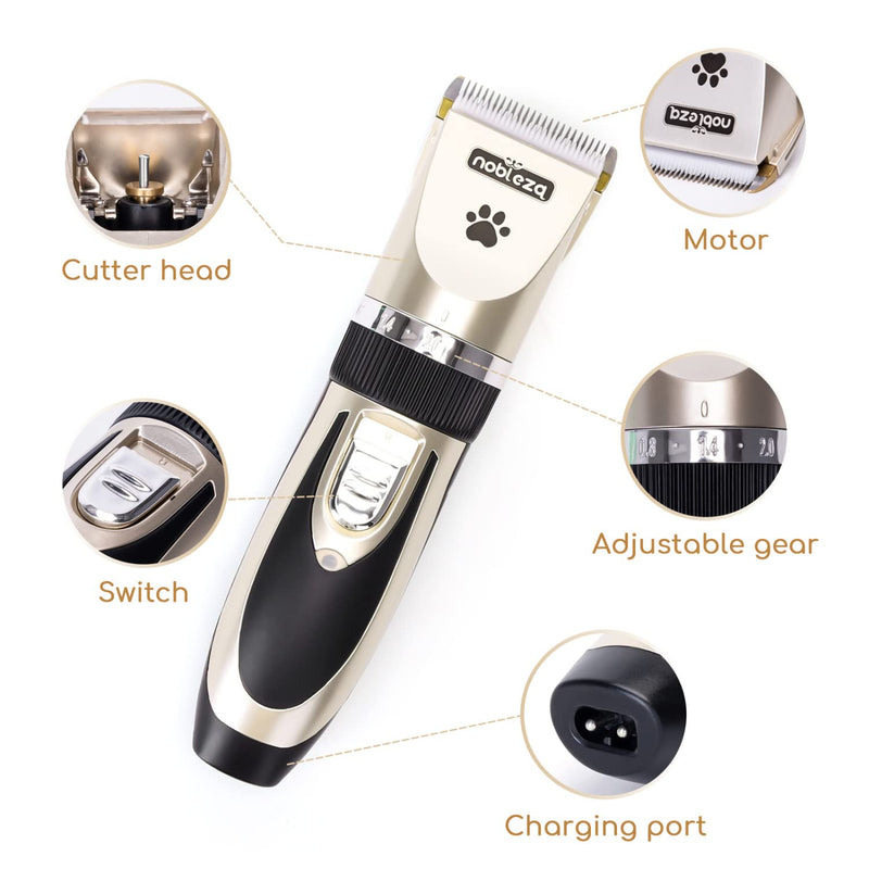 Dog Clipper Clipper for Dog Cat Quiet Professional Pet Hair Clipper Cordless Dog Trimmer Electric Rechargeable Hair Trimmer Dog Clippers Gold - PawsPlanet Australia