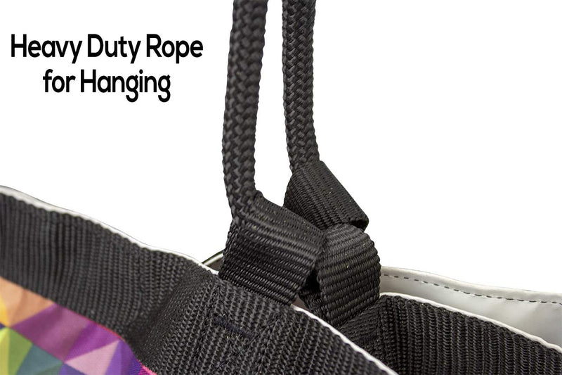 [Australia] - Derby Originals Drawstring Scratchless No Hardware Top Load Horse Hay Bag with New Super-Tough Bottom Purple/Charcoal Trim 