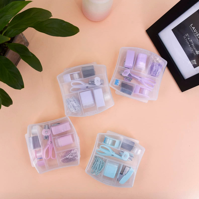 Mini Stapler Kit Office Supplies Kits - Includes Mini Stacker, Scissors, Staple Remover, Staples, Tape Dispenser (Purple) Purple - PawsPlanet Australia