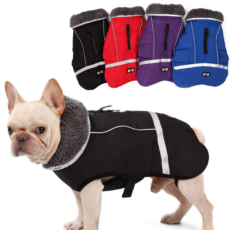 Komate Waterproof Dog Jacket Coat Winter Puppy Warm Jacket Vest Safty Reflective for Small Medium Large Dogs Windproof Suit Cold Weather Clothes (S (Chest 30 to 50cm), Black) S (Chest 30 to 50cm) - PawsPlanet Australia