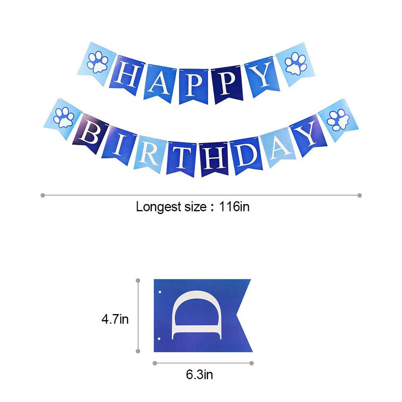 Beelike Dog Birthday Party Supplies: Dog Birthday Hat, Dog Birthday Bandana, Happy Birthday Banner, Perfect Pet Puppy Cat Birthday Party Decorations for Small Medium Dog Blue - PawsPlanet Australia