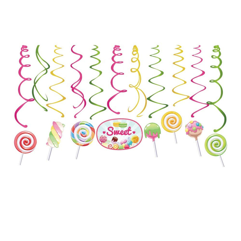 Kristin Paradise 30Ct Candy Land Hanging Swirl Decorations, Candyland Party Supplies, Lollipop Birthday Theme, Candy Shop Kids Paper Decor for First 1st Boy Girl Baby Shower, Sweet Shop Favors - PawsPlanet Australia