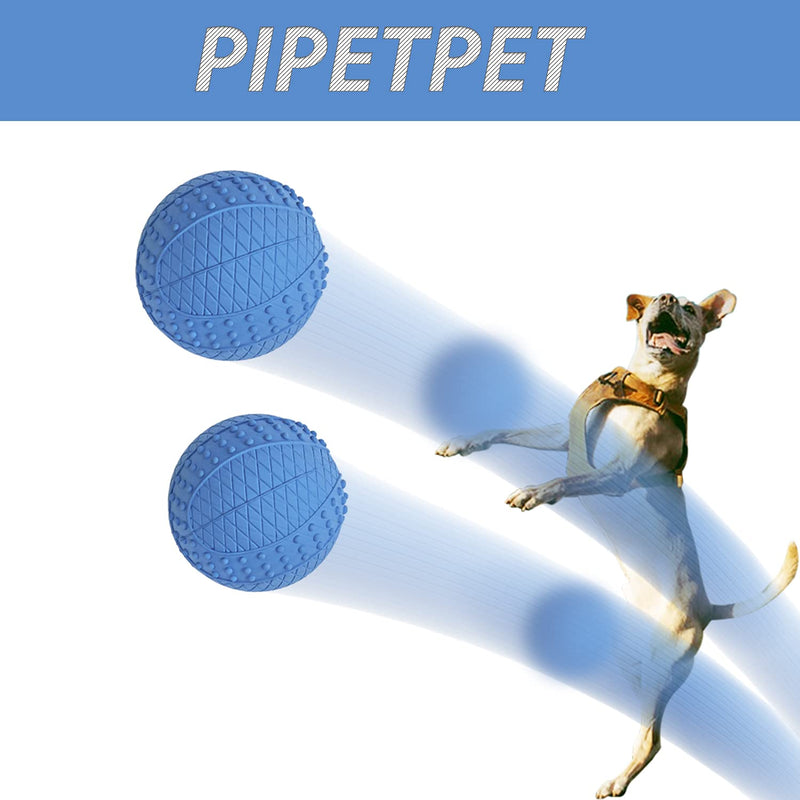 PIPETPET Dog Squeaky Balls Dog Toys High Elastic Natural Rubber Balls(2.56"),Self-Entertainment,Throwing Interaction for Indoor and Outdoor ,Floating Fetch Toy for Water Play 2*Balls(Blue) - PawsPlanet Australia