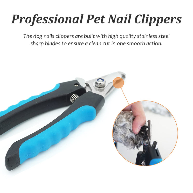 ZENVALY claw scissors for dogs and cats, dog claw trimmer with nail file, cat nail scissors with safety lock and protection, claw care for dogs, dog claw trimmer - PawsPlanet Australia