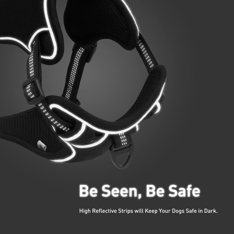 DAIJUN No Pull Dog Harness, Adjustable Reflective Easy Control Breathable Dog Harness with 5ft Dog Leash, Dog Harness for Medium Large Dog - PawsPlanet Australia