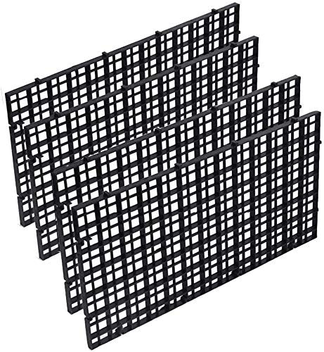 Aliyaduo 8 Pack Fish Tank Divider, Snap Together & Cutting Feature - Plastic Aquarium Divider Panel Separator - Grid Isolation Board Divider, Egg Crate Fish Tank Bottom Tray 8 Pack Black - PawsPlanet Australia