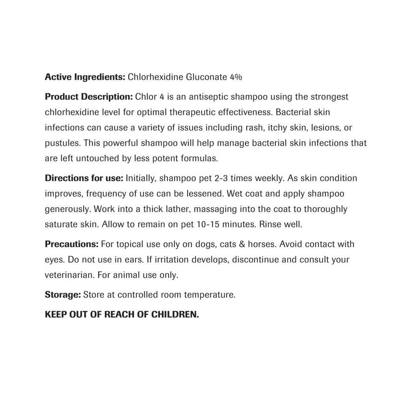 [Australia] - Revival Animal Health Vet Basics Chlor 4 Shampoo- Antibacterial Medicated Shampoo- for Dogs, Cats & Horses- 16 oz 