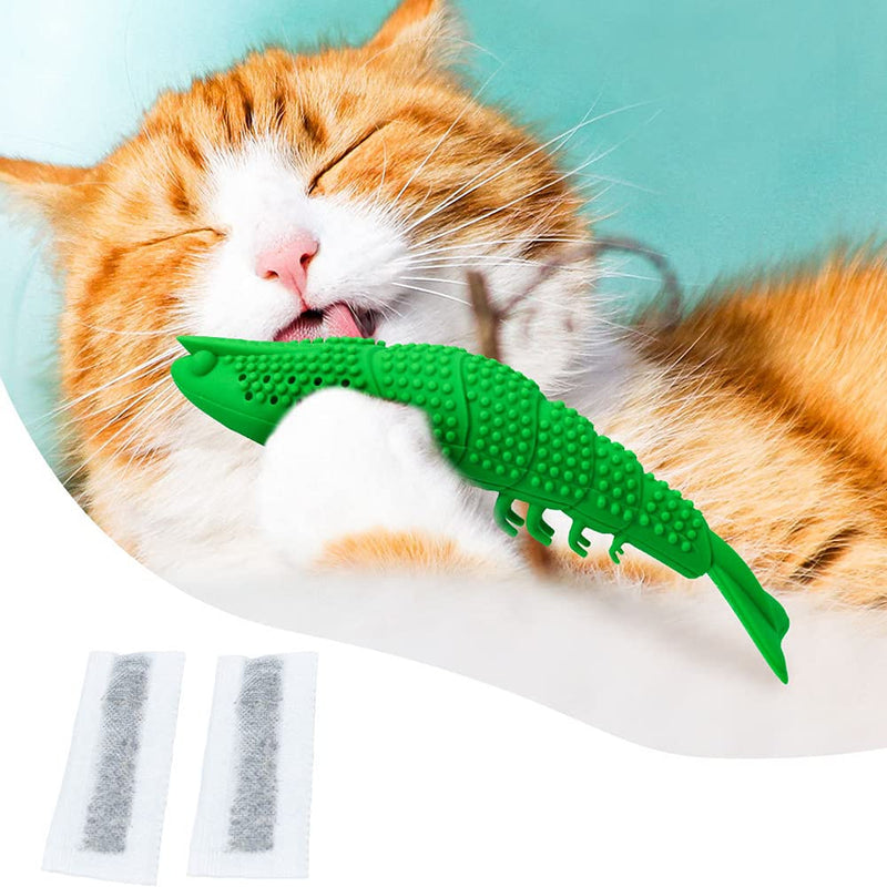 ZZJBGS Mint Flavor cat Toys, pet Toothbrush Cleaning, Interactive Silicone Shrimp Shape, cat Sports Fun Chewing, Durable Hard Rubber - Cat Dental Care, cat Interactive Toothbrush Chewing Toys gules - PawsPlanet Australia