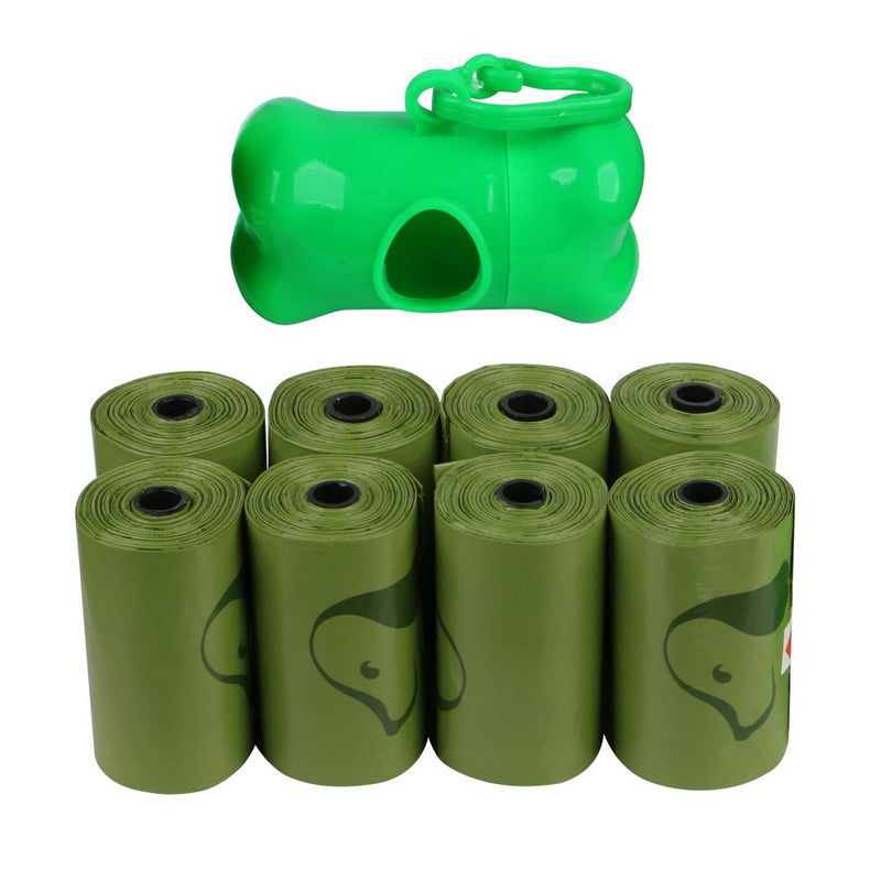 [Australia] - Mr. Stone Dog Waste Bags, Dog Poop Bags, Stone-Made Plastics, Earth Friendly, Refill Rolls, 8 Rolls per 120 Count, 1 Dispenser Included 