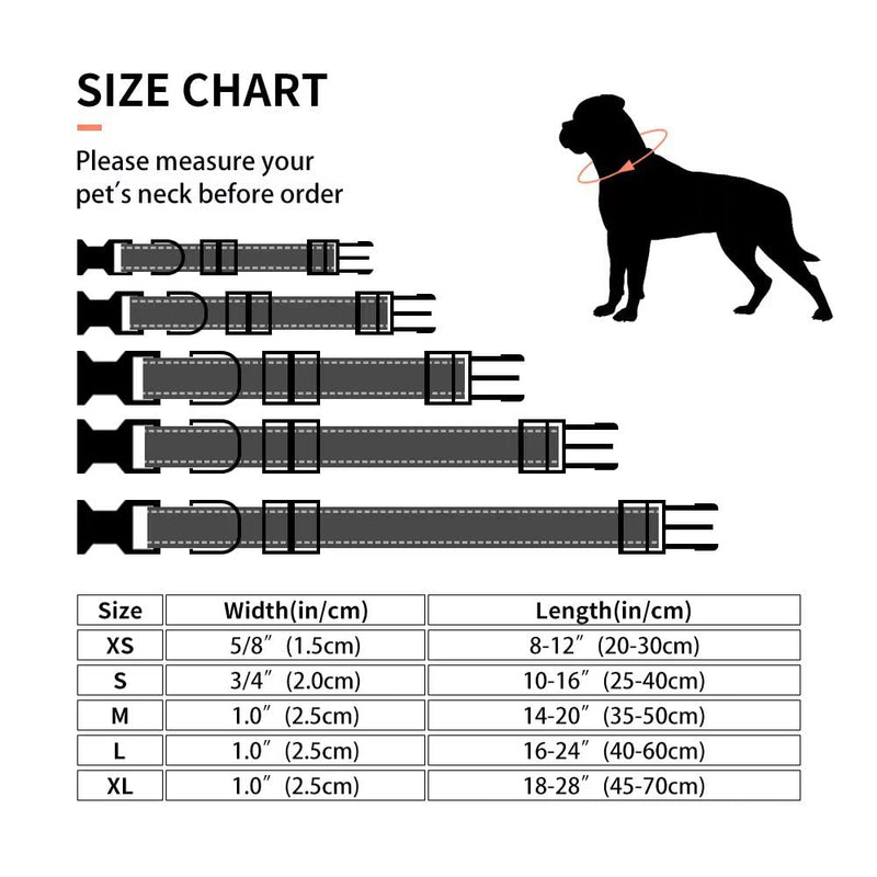 LIEVUIKEN 2 Pieces Reflective Dog Collar with Safety Locking Buckle, Adjustable Soft Breathable Comfortable Nylon Pet Collar for Small, Medium and Large Dogs, 5 Sizes Small(Pack of 2) Black - PawsPlanet Australia