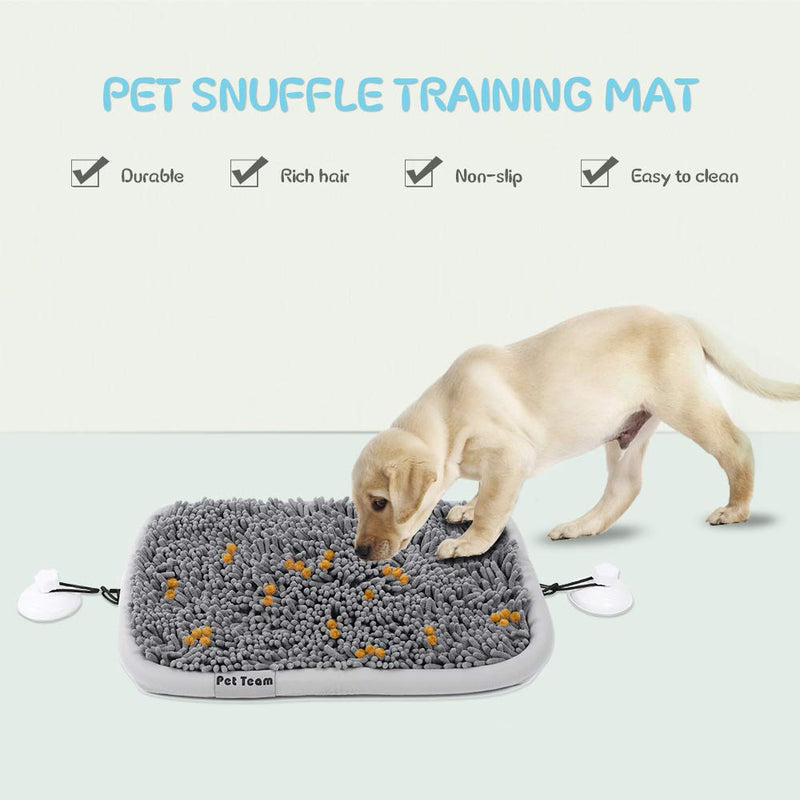 Pet Team Gray Snuffle Mat for Dogs(17'' x 21''), Pet Feeding Training Mat, Feeding Slowly，Beneficial to Pet Health,Dog Interactive Puzzle,Consume Pet's Energy 17'' x 21'' - PawsPlanet Australia