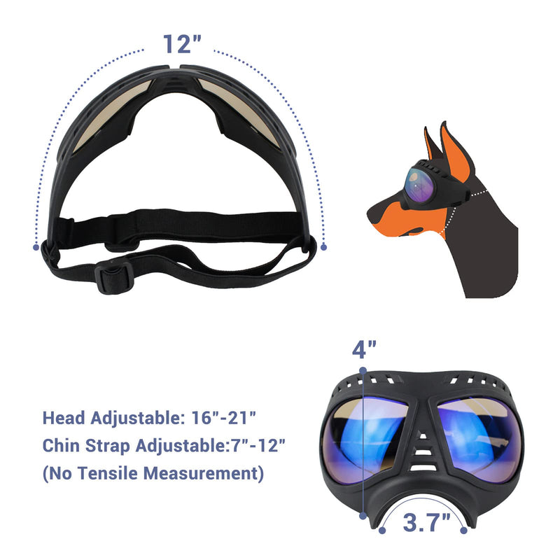 Dog Sunglasses Goggles Medium to Large Breed, Sun Light Protection Goggles for Medium Dogs, Windproof Large Dogs Mask Glasses for Outdoor Sports, Black - PawsPlanet Australia