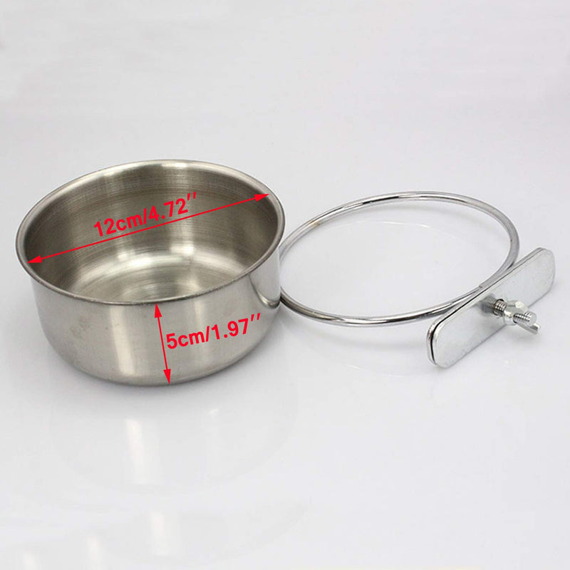 BWOGUE Bird Parrot Feeding Cups with Clamp Stainless Steel Food Water Bowls Dish Feeder for Cockatiel Conure Budgies Parakeet Parrot Macaw Small Animal Chinchilla 20 Ounce - PawsPlanet Australia