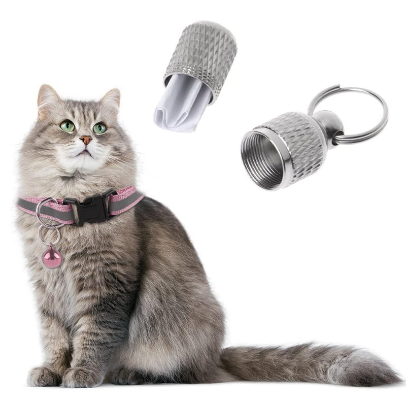 Reflective cat collar, adjustable address capsule, pack of 3 cat collars, reflective cat collar with safety clasp and bell, address tag for dogs, cats, cat collar - PawsPlanet Australia