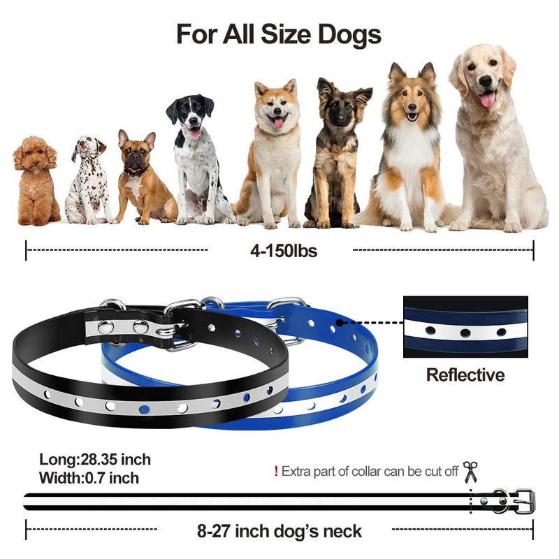 Paipaitek Collar Replacement Strap, Dog Shock Collar Replacement Strap Fits Most of Pet Fence and Bark Collars Receivers - Durable & Adjustable -2 Pack Black & Blue - PawsPlanet Australia