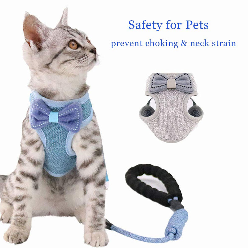 [Australia] - MOMIKA Cat Harness Escape Proof Leash and Harness Set, Adjustable Kitten Puppy Harness for Small Dog and Cat (5.5-22lb) 