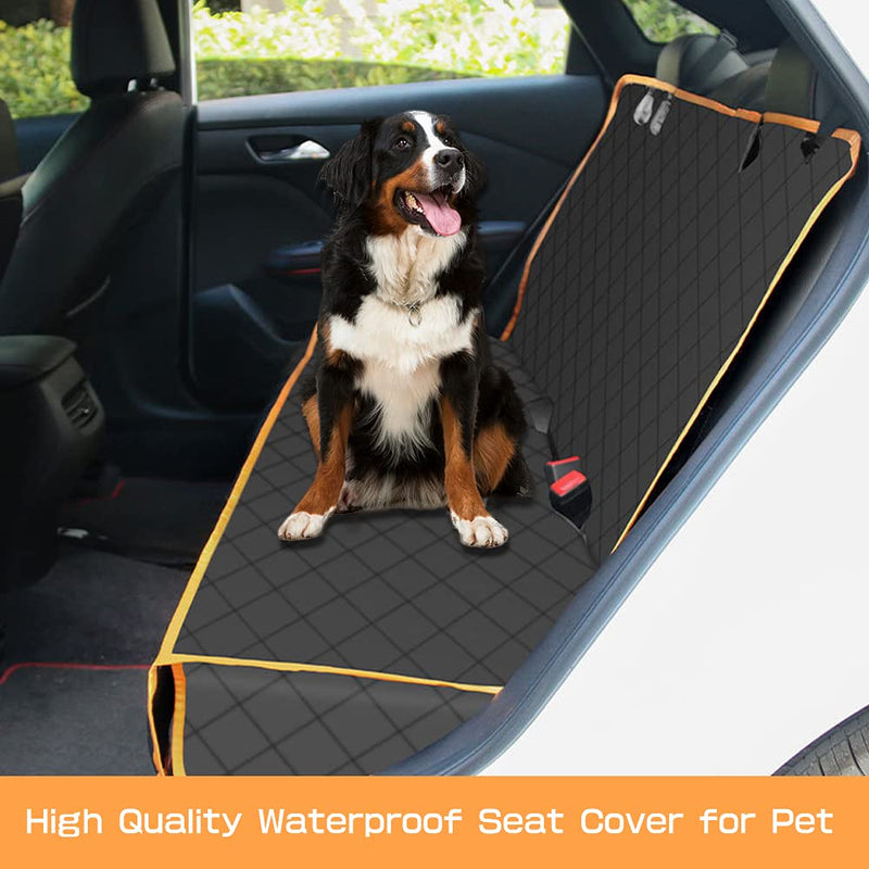 Dog Car Seat Cover for Backseat, Car Seat Protector for Dogs, Waterproof Pet Bench Seat Cover Nonslip and Heavy Duty Pet Car Seat Cover Backseat Dog Cover for Car, Trucks & SUVs Black-Orange - PawsPlanet Australia