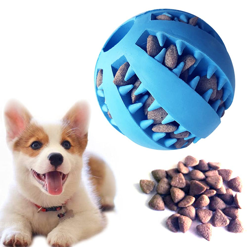 Dog Treat Toy Ball, Dog Tooth Cleaning Toy, Interactive Dog Toys(1 Green+1 Blue) 2.8" Pack of 2 - PawsPlanet Australia