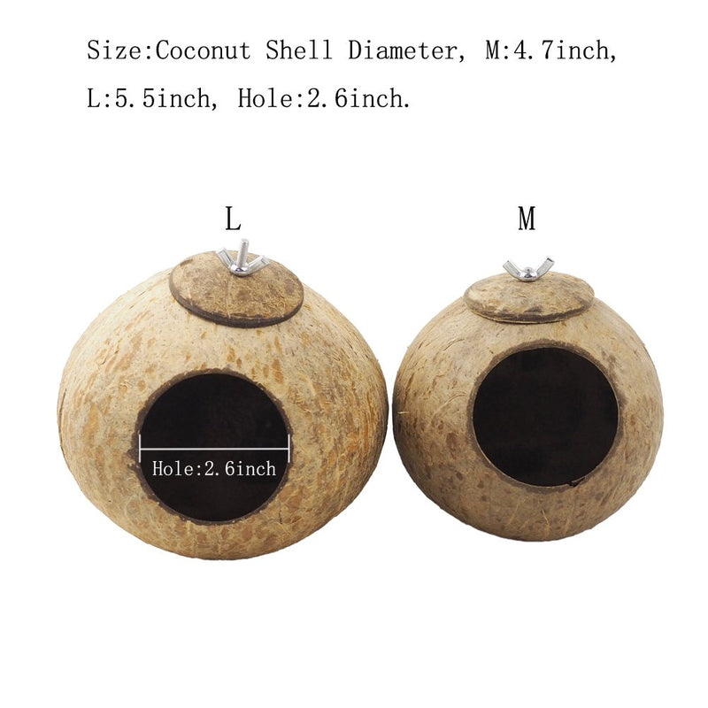 [Australia] - OMEM Coconut Shell Bird House,House for a Hamster,Bird Cage Toy,Pet Bird Supplies L 