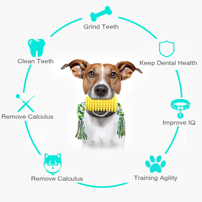 JPYH Dog Toy Corn Dog Toothbrush Chew, Cleaning Pet Dental Care Brushing Stick Nontoxic Bite Resistant Pet Exercise Game Toy For Small Medium Large Dog - PawsPlanet Australia