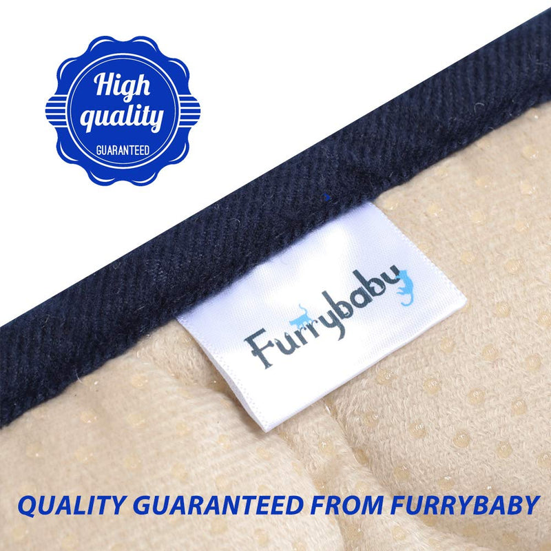 furrybaby Dog Bed Mat Crate Mat with Anti-Slip Bottom Machine Washable Pet Mattress for Dog Sleeping (XS 55x33cm, Navy Blue Mat) 55x33cm (Pack of 1) - PawsPlanet Australia