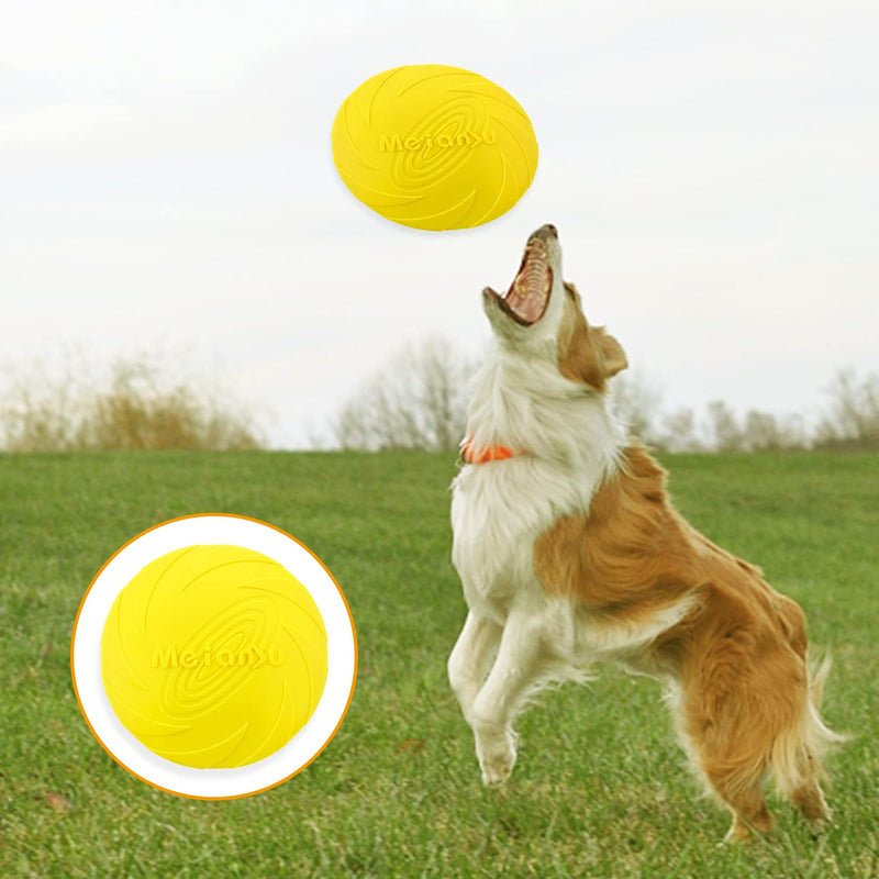 XPOOP 2 Pack Dog Flying Disc, Frisbee, Dog Frisbee, Frisbee Dog Toy, Rubber Dog Frisby, Frisbee, Dog Frisbee Indestructible, for Pet Training Toys/Outdoor Exercise Toys for Dogs(Blue and Yellow) - PawsPlanet Australia