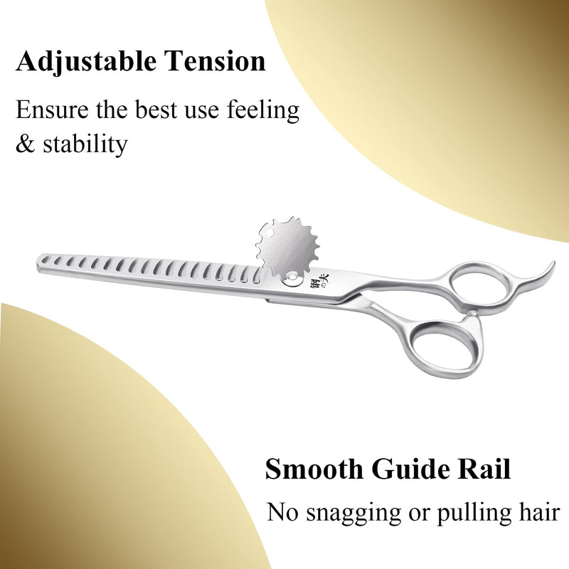 7.0" Pet Grooming Scissors Dog Curved Cutting Shears Made of Japanese 440C Stainless for Pet Groomer (C-Antler Shear) C-Antler Shear - PawsPlanet Australia