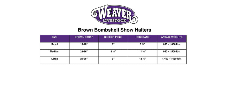 Weaver Leather Bombshell Show Halter Medium Brown - PawsPlanet Australia