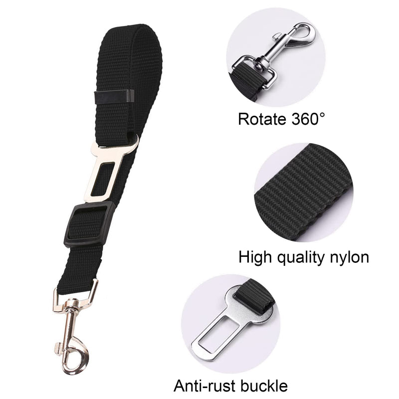 GGISUI 2pcs Dog Seat Belt Adjustable Dog Seat Belt 42-70cm Car Belt Dog Travel Accessories for All Dog Breeds Cats Car Types Black Blu - PawsPlanet Australia