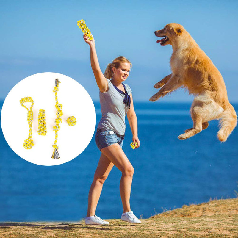 6 PCS Puppy Dog Chew Toys, Strong Dog Toys for Tough Chewers, Dog Chew Rope Toys from 8 Weeks Dog Gift Sets, Dogs Treats Toys for Small and Medium Dog (Rope Toy - 4PCS) Rope Toy - 4PCS - PawsPlanet Australia