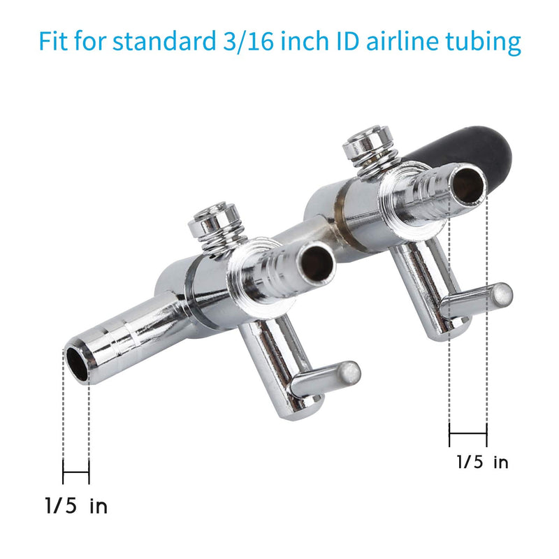 Pawfly 2-5 Way Aquarium Air Flow Control Lever Valve Distributor Splitter Pump Accessories Set with Check Valves and Suction Cups 2-Way - PawsPlanet Australia