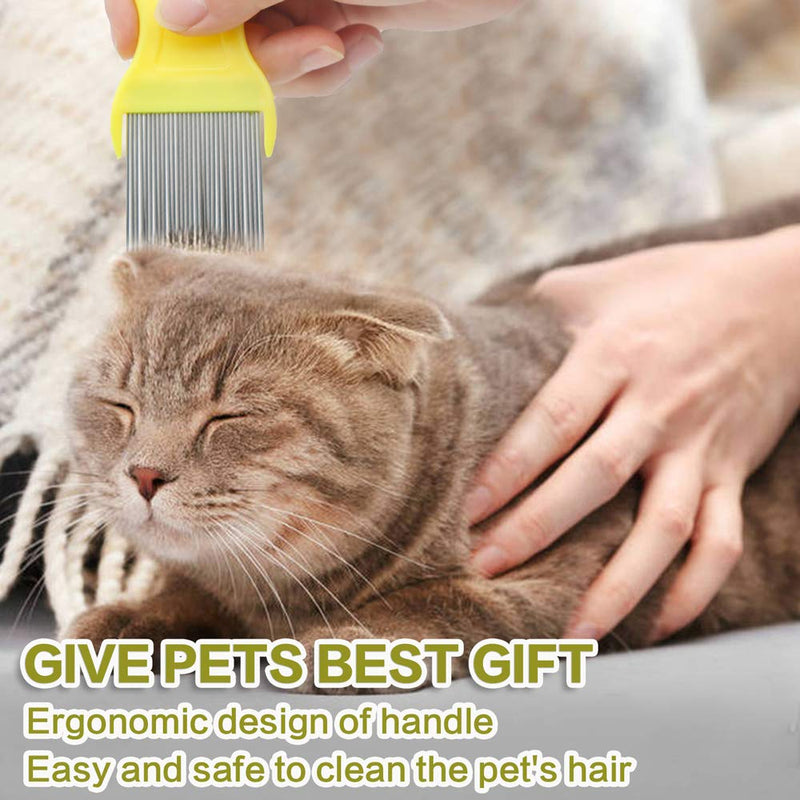 [Australia] - Aoche Pet Comb Dog Eye Comb for Tear Stains, Flea Comb for Cats Dogs Small Pets(3 Packs) Multicolor 