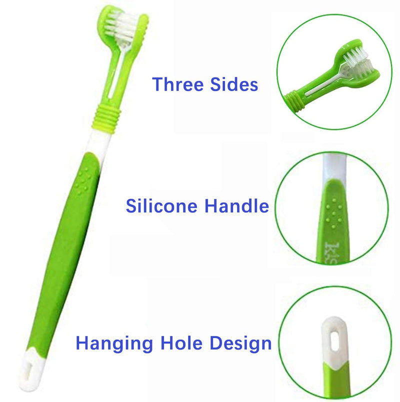 6 Pcs Pet Toothbrush,Triple Head Dog Toothbrush and Silicone Pet Finger Teeth Brushes Tooth Cleaner Care for Small to Large Dogs Cats Cleaning Mouth (with 5 Pink Pet Toothbrush Boxes） - PawsPlanet Australia