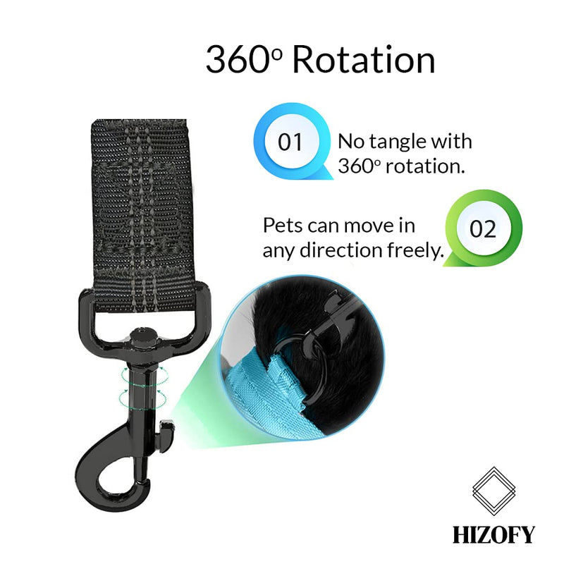 HIZOFY Dog Seat Belt for Car- Elastic Buckle Dog Car Seat Belts-Adjustable Dog Car Harness Seatbelt with Elastic Bungee Buffer- Car Seat Belt for Dogs Cats Pets in Car For Small Dogs & Puppies (Black) - PawsPlanet Australia