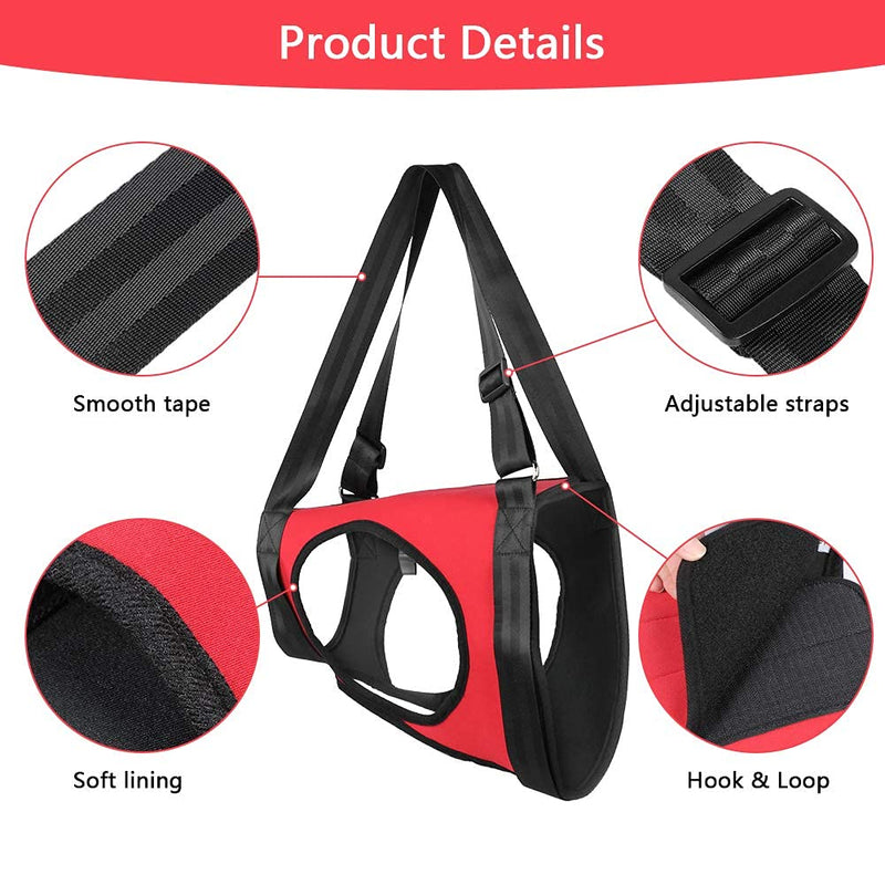 YOUTHINK Dog Support Harness Pet Walking Aid Lifting Pulling Vest for Old & Injured Dogs(Red) (Hind legs-M) Hind legs-M - PawsPlanet Australia