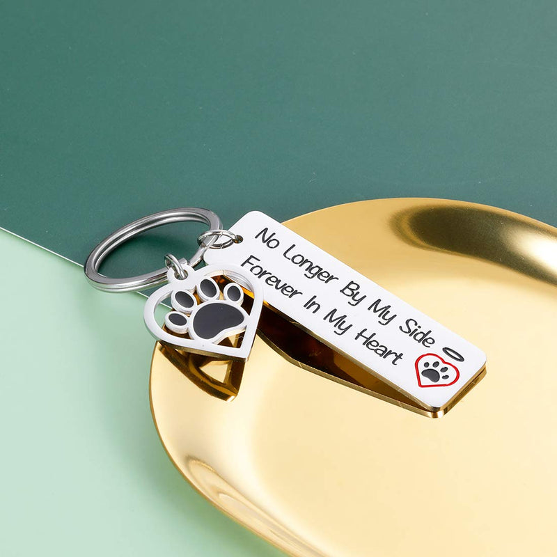 [Australia] - Memorial-Keychain Remembrance Loss-Pet Sympathy Keepsake - Dog Cat Gift for Puppy Doggie Pussy No Longer by My Side But Forever in My Heart Pet Cremation Gifts Jewelry 