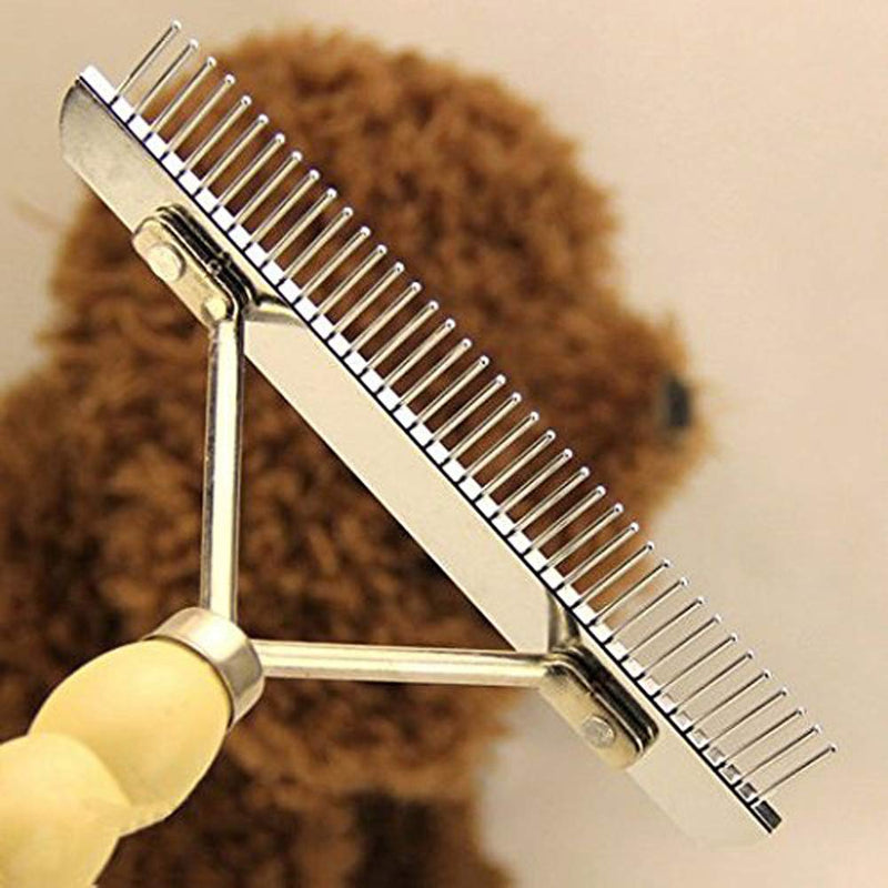 ASOCEA Dog Cat Rake Comb Pet Grooming Brush Deshedding Tool Pet Hair Remover Undercoat Rake Ideal for Medium and Long-Haired Cats and Dogs - PawsPlanet Australia