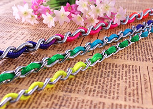 [Australia] - Dogs Kingdom Rainbow Steel Chain Dog Pet Walking Leashes Leads for Small/Large/Medium,3.3Ft Total Length M Multicolored 