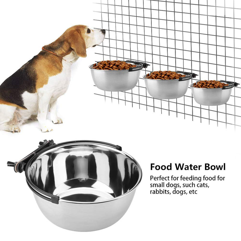 TOPINCN Hanging Food Water Bowl Stainless Steel Non-Toxic Hygiene Sturdy Durable Feeder for Cat Pet Dog Puppy Crate Cage(M) M - PawsPlanet Australia