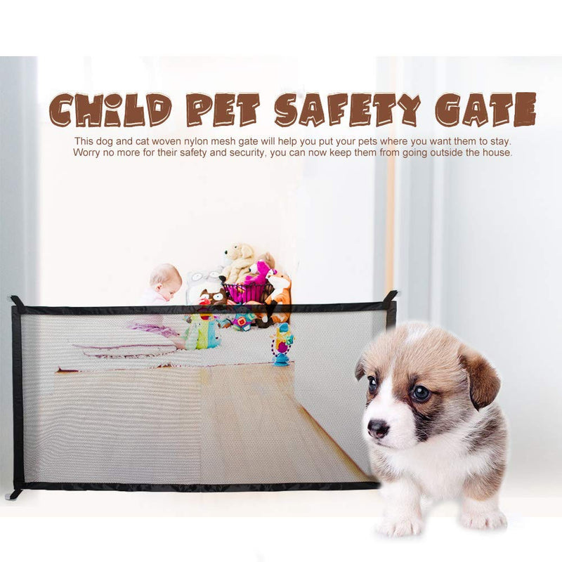 70.8'' X 28''Pet Gate Gate,Mesh Dog Gate,Extra Wide Portable Mesh Dog Gate for Stair Easy Walk Thru Durability Dog Gate for The House, Stairs, Doorways - PawsPlanet Australia