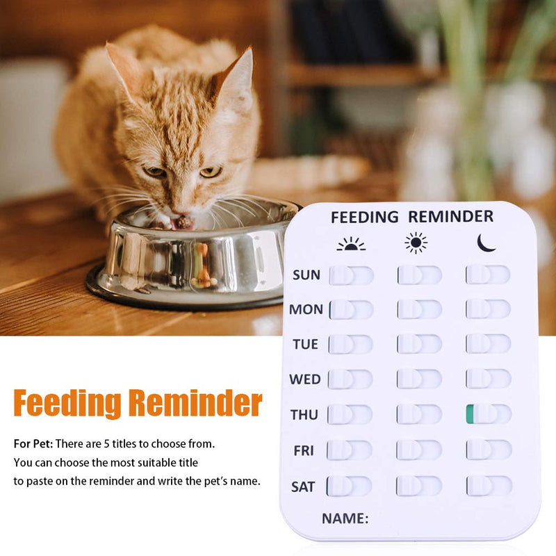 POHOVE Pet Feeding Reminder Magnetic Reminder Sticker, Pet Feeding Schedule Dogs Cats Fish AM/PM Daily Indication Chart Feed Your Puppy Pet, Fridge Magnets and Double Sided Tape Easy to Stick White - PawsPlanet Australia