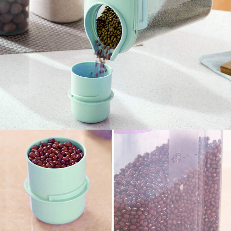 [Australia] - Ansee Pet Food Storage Container, Cereal Container with Airtight Design Pour Spout Measuring Swivel Cup, BPA-Free Dry Food Dispenser for Dogs Cats Birds Green 