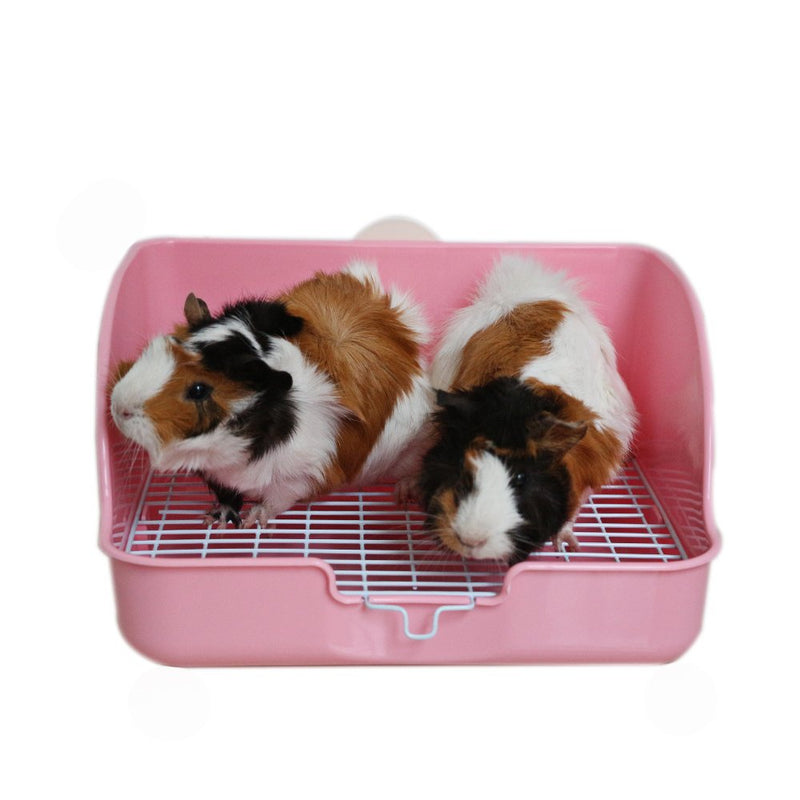 Pet Small Rat Toilet, Square Potty Trainer Corner Litter Bedding Box Pet Pan for Small Animal/Rabbit/Guinea Pig/galesaur/Ferret Blue Steel net - PawsPlanet Australia