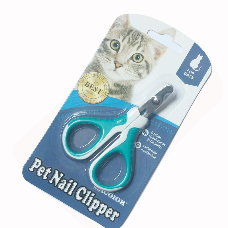 [Australia] - Cat Nail Clippers,Cat Claw Clippers & Claw Trimmer for Home Grooming Kit,Safe,Sharp Angled Blade Pet Nail Clippers,Non-Slip Handle Cat Nail Scissors for Small Animals Small Clipper Blue 