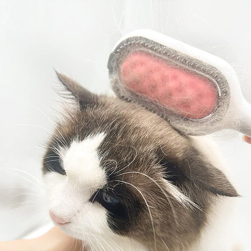 Pet Brush Grooming Comb,Self Cleaning Cat Dog Slicker Brushes with Wet Wipes,Soft Bristles Pet Grooming Brush for Massage and Removal of Loose Hair Tangled Hair rose Long-haired - PawsPlanet Australia