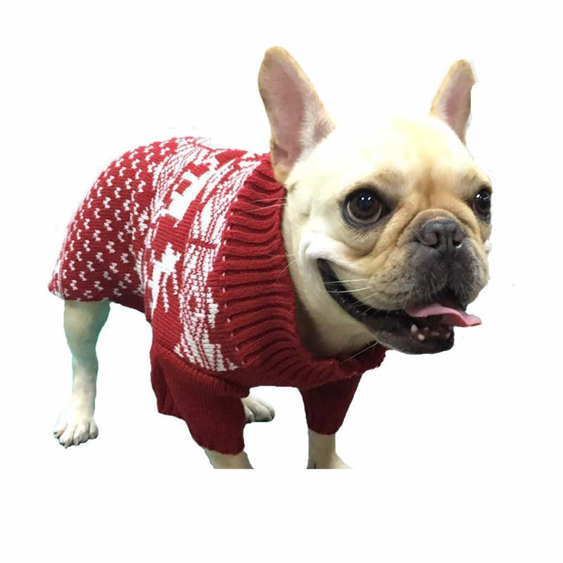 [Australia] - Lanyar Dog Reindeer Holiday Pet Clothes Sweater for Dogs Puppy Kitten Cats, Classic Red Large 