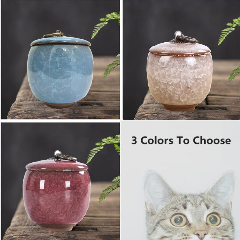 Vencede Handicrafted Ceramics Mini Pet Urns, Small Urn for Human Ashes, Ashes Keepsake Memorial Ashes Holder, Pet Coffin, Urn for Dog Ashes Cat Ashes Pet Ashes, Sealed Ceramic (Blue) Blue - PawsPlanet Australia