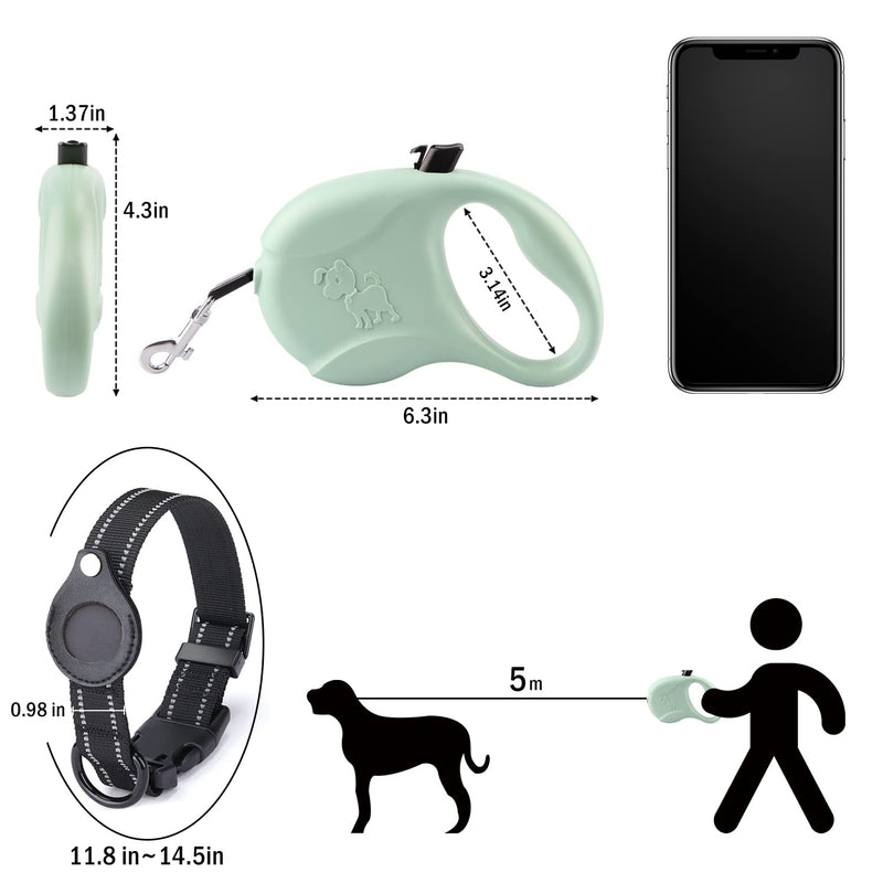 5m Automatic Retractable Dog Lead with Black Collar - PawsPlanet Australia