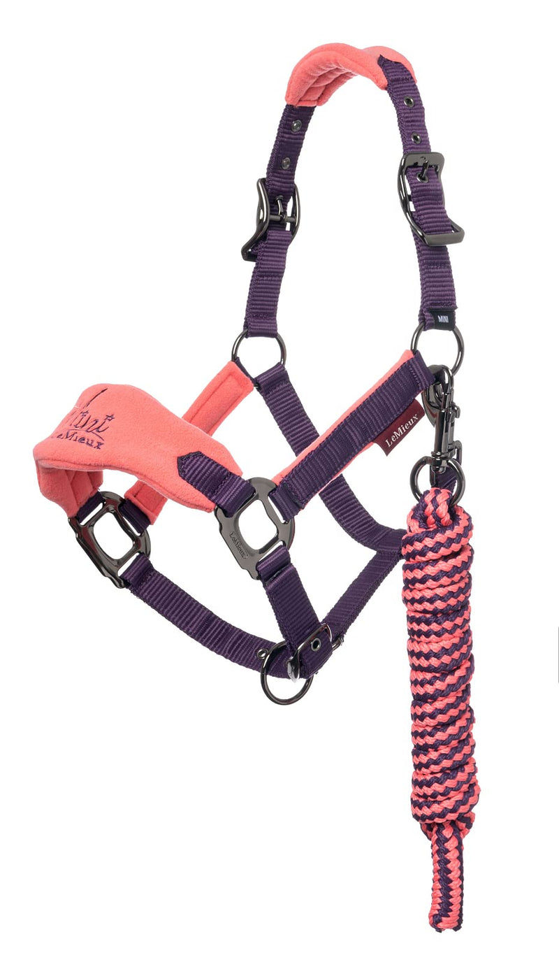 LeMieux Mini Vogue Fleece Pony Headcollar & Rope - Watermelon - PawsPlanet Australia